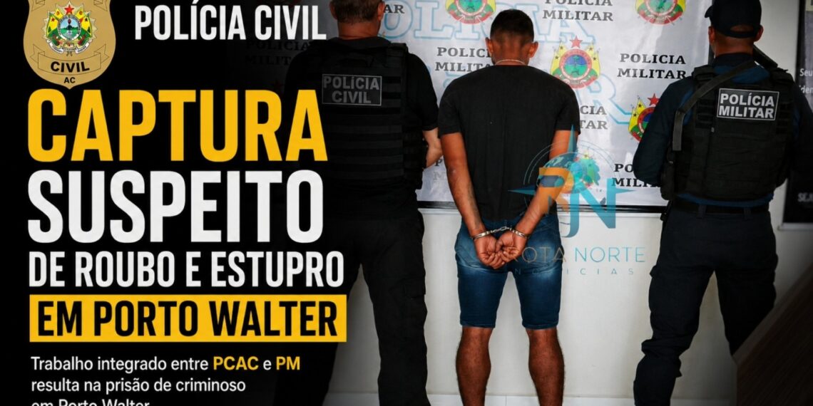 Polícia Civil captura suspeito de roubo e estupro em Porto Walter