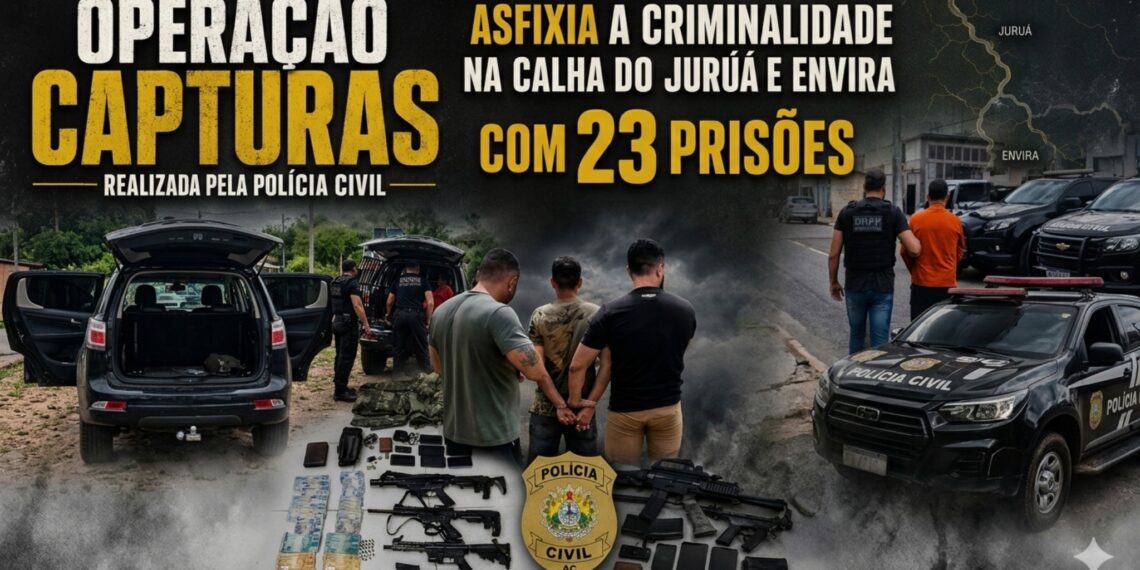 Operação Capturas realizada pela Polícia Civil asfixia a criminalidade na calha do Juruá e Envira com 23 prisões