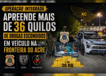Operação integrada apreende mais de 36 quilos de drogas escondidos em veículo na fronteira do Acre