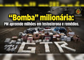 “Bomba” milionária: PM apreende milhões em testosterona e remédios. Veja vídeo