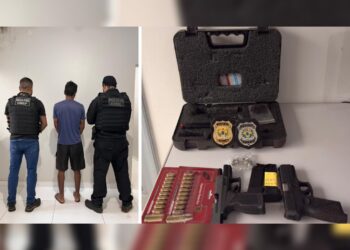 Operação integrada entre Polícia Civil e Polícia Penal resulta em prisão e apreensão de armas em Plácido de Castro