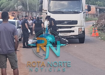 Motociclista morre no local após bater de frente com caminhão no Ramal da Zezé