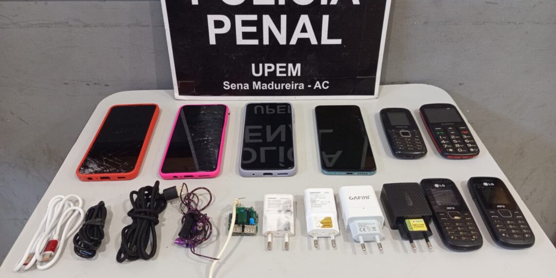 Polícia Penal apreende celulares e carregadores lançados em Unidade Prisional de Sena Madureira