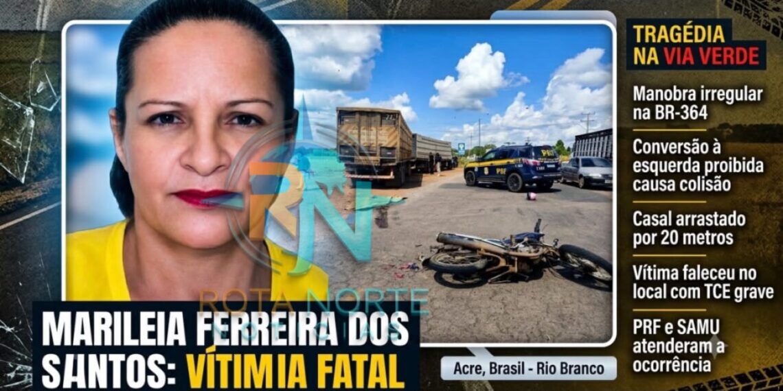 Manobra irregular na Via Verde resulta em morte de passageira e deixa motociclista ferido