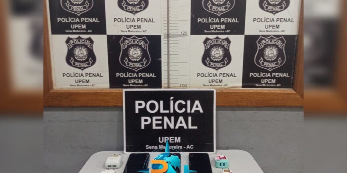 Polícia Penal apreende celulares e acessórios arremessados no presídio de Sena Madureira