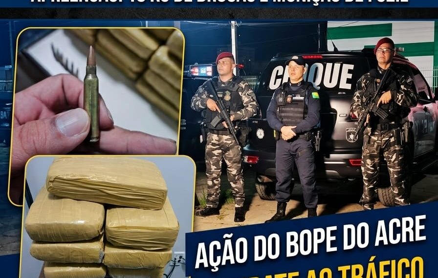 BOPE fecha entreposto do tráfico e apreende 18 kg de drogas e munição de fuzil em Rio Branco
