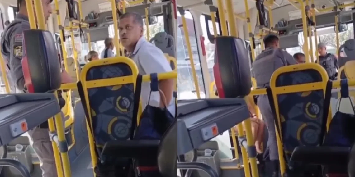 PM arranca à força motorista de ônibus que pediu passagem para viatura.