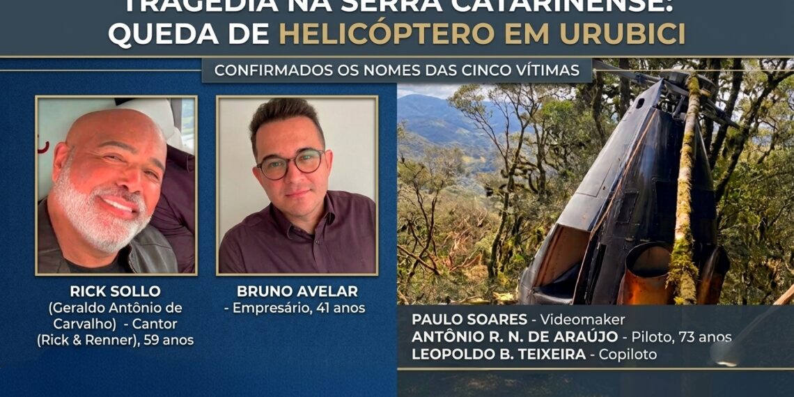 Novas imagens: Do acidente de helicóptero que matou cantor de Rick Solo