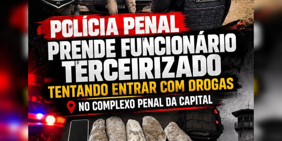Polícia Penal prende funcionário terceirizado tentando entrar com drogas no Complexo Penal da Capital