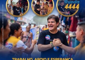 Candidatos Fábio Rueda e Kiefer Cavalcante cumprem agenda no comércio de Feijó