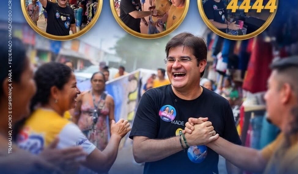 Candidatos Fábio Rueda e Kiefer Cavalcante cumprem agenda no comércio de Feijó