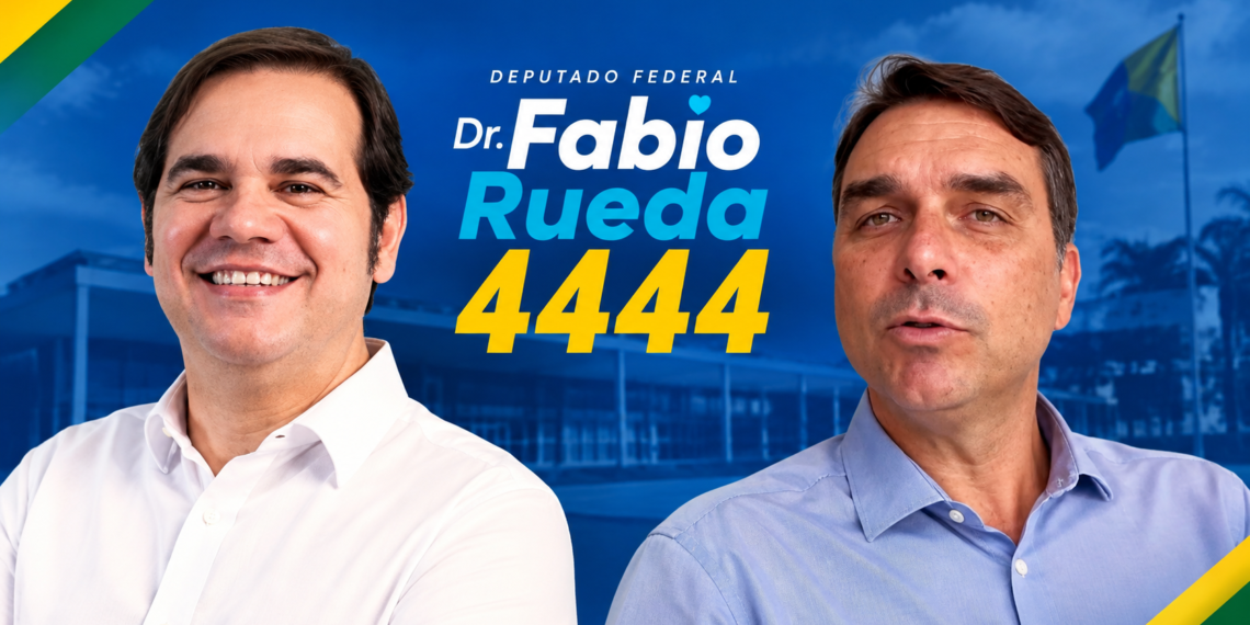 Em vídeo, Flávio Bolsonaro pede voto para Fábio Rueda