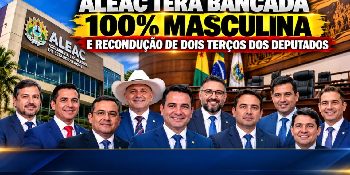 Aleac terá bancada 100% masculina e alta taxa de recondução: nenhuma mulher é eleita