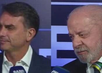 Lula e Flávio Bolsonaro se enfrentam no primeiro debate do segundo turno