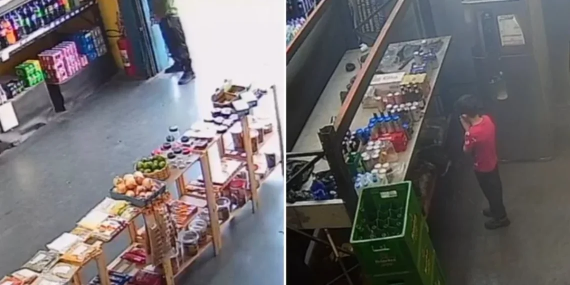 Menino se desespera e reza durante assalto à adega da família em SP. Vídeo